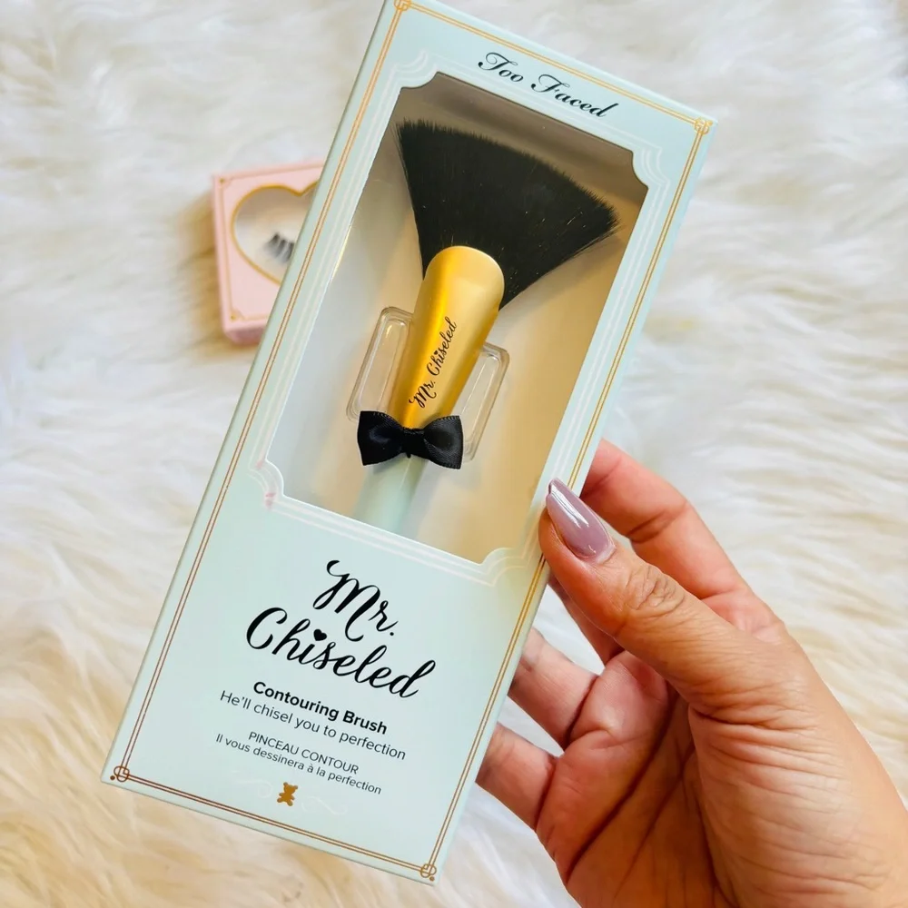 Too Faced Mr. Chiseled Contouring Brush and too face natural flirt